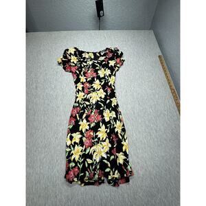 Vintage 80/90s Nu Oz Floral Wrap Dress Size‎ 3/4 Y2K